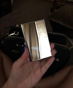 MaxGear Metal Business Card Holder for Men & Women, Pocket Business Card Case Slim Business Card Wallet Business Card Holders Name Card Holder, 3.7 x 2.3 x 0.3 inches, Stainless Steel, Silver Mirror Brushed Silver 48 6174z1 bybL 1