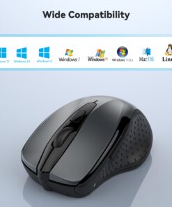 TECKNET Bluetooth Mouse, Wireless Mouse with 6 Buttons, 5 Adjustable DPI Levels, 24 Month Battery Life, Ergonomic Computer Mouse for Laptop, Computer, Mac, PC, Windows, Chromebook, Notebook Grey 49 6176RlRlFWL