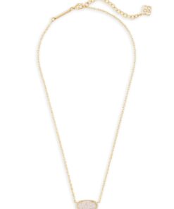 Kendra Scott Elisa Pendant Necklace for Women, Fashion Jewelry, 14k Gold-Plated GOLD - IRIDESCENT DRUSY 25 6176bKU4yWL