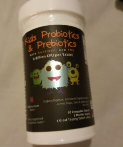 6 Billion CFU Kids/Children's Probiotics with Prebiotics, Sunfiber and Fos, for 10x More Effectiveness. One A Day Great Taste Chewable Probiotic, 2 Months Supply Per Bottle 36 6176yeS1nEL
