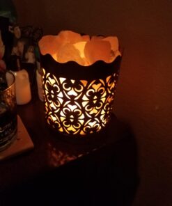 CRYSTAL DECOR Himalayan Pink Salt Lamp Basket & Dimmer Cord Bulb Flanigan1 30 6177DnoZqWL