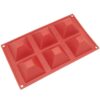 Freshware 6-Cavity Pyramid Shape Silicone Mold for Soap, Cake, Bread, Cupcake, Cheesecake, Cornbread, Muffin, Brownie, and More