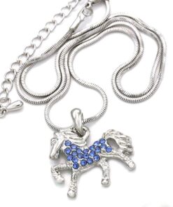 Soulbreezecollection Light Sky Blue Horse Pony Mustang Animal Pendant Necklace Western Charm Ladies Women Fashion Jewelry 6 6178YdmbFZL