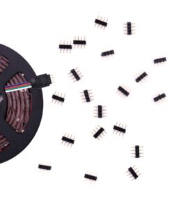 iCreating 4 Pin LED connectors, 4-pin LED Strip Connector Kit Includes LED Connectors L Shape for Strip Lights 4Pin 10mm LED Strip Light Connectors for Controller 4 Pin LED Connectors Jumper 3.3ft 15 6179sZPR2RL