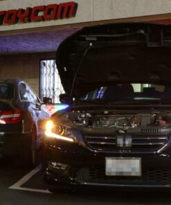 iJDMTOY Compatible With 2013-2015 Honda Accord Sedan, Set of Xenon White LED Even Illuminating Daytime Running Light Retrofit Kit, Fit Inside Parking Lamp Housing 30 617DwhJxTKL