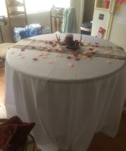 Craft And Party Round Tablecloth, 120 Inch White Tablecloth, Polyester Fabric Washable Table Cloth for Home, Party, Wedding or Restaurant Use. 120" Round 22 617HAdLkyDL