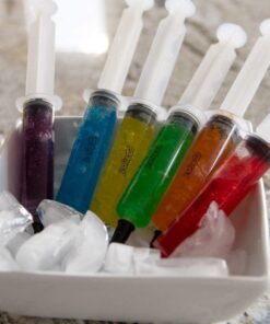 EZ-Inject 25 Pack (1oz) Jello Shot Syringes Combo with Tray/Racking Stand - 100% Safe & Reusable Plastic Syringes for Jello Shots - Small Syringe Shots Holiday and Halloween Party Supplies for Adults 23 617HNLDds1L