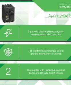 Square D - HOM240CP Homeline 40 Amp Two-Pole Circuit Breaker Pack of 1 5 617HT0Nkb9L