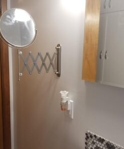 JERDON Two-Sided Wall-Mounted Makeup Mirror - Makeup Mirror with 7X Magnification & Extendable Arm - 8-inch Diameter Mirror with Nickel Finish Wall Mount - Model JP2027N 40 617IdnhBjLL