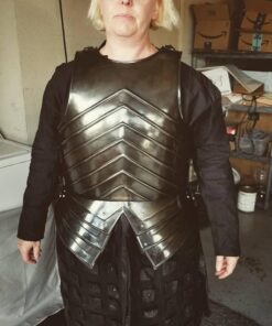 NauticalMart Combat Armor, Brienne of Tarth Armor Suit. 18ga Steel Blackened Halloween Wearable Handmade Female Armor Jacket for LARP Historical Reenactment 9 617Jj4HRPL