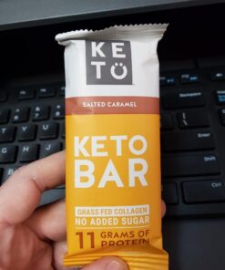 Perfect Keto Bars - The Cleanest Keto Snacks with Collagen and MCT. No Added Sugar, Keto Diet Friendly - 3g Net Carbs, 18g Fat,11g protein - Keto Diet Food Dessert (Salted Caramel, 12 Bars) Salted Caramel 12 Count (Pack of 1) 43 617KWy0LRXL