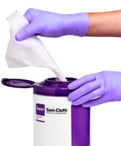 Super Sani-Cloth Germicidal Disposable Wipe - Fast 2-Minute Contact Time, Great for High-Touch Surfaces and Devices - Large Canister, 6 in. x 6.75 in. 160 Count (Pack of 1) 32 617MByQU12L