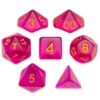 Wiz Dice Series II - Polyhedral Dice Set for Tabletop RPG Adventure Games with a Dice Bag - DND Dice Set, Suitable for Dungeons and Dragons, MTG and Dice Games Alike - Faerie Fire - 7 ct 55 617MflrWG5L