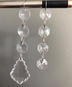 Crystal Acrylic Gems Bead Garland Strands, KinHom 16 Feet Hanging Clear 14mm Daimond Beads Chain Garlands for Manzanita Tree Centerpiece, Chandelier Bead Lamp Chain, Christmas/Wedding Party Decoration Stainless Steel 16 ft, Diameter 14 mm 41 617NPi5jSZL