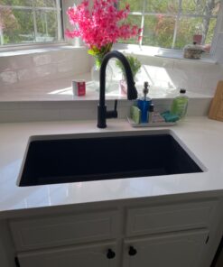 Kraus KGU-413B Undermount Single Bowl Granite Kitchen Sink, 31 Inch, Black 56 617SCs1ZuHL