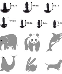 OUTUXED 520pcs Plastic Safety Eyes and Noses with Washers, Craft Doll Eyes, Black Safety Eyes for Amigurumi, Puppet, Plush Animal and Teddy Bear 27 617SH2YmMYL