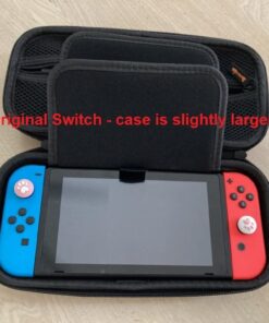 Deruitu Switch Carrying Case Compatible with Nintendo Switch/Switch OLED - Fit AC Charger Adapter - with 20 Game Cartridges Hard Shell Travel Switch Pouch for Console & Accessories Black 42 617SidBeL