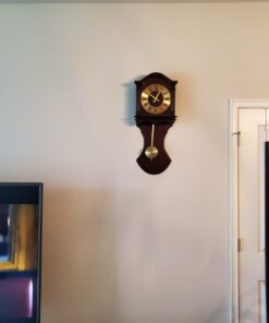 Bedford Clock Collection BED1712 Wall Clock with Pendulum and Chimes, Chocolate Wood 16 617UEd 2CAL