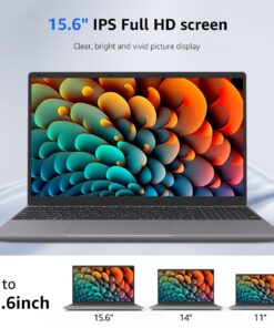 ApoloSign Windows Laptop, 12GB RAM, 512GB SSD(Expandable 1T) 15.6-inch Laptop Computer, 1080P FHD Display, Intel Jasper Lake N5095, Up to 2.8GHz Slim Computer with 2.4G/5G WiFi, 2 Speakers-Gray Silver 12 617V19E3hkL