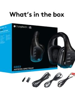 Logitech G933 Artemis Spectrum – Wireless RGB 7.1 Dolby and DTS Headphone Surround Sound Gaming Headset – PC, PS4, Xbox One, Switch, and Mobile Compatible – Advanced Audio Drivers – Black 35 617V8005khL