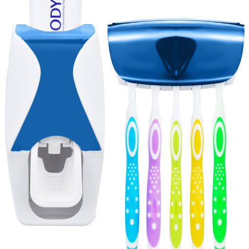 WAYCOM Dust-Proof Toothpaste Dispenser Toothpaste Squeezer Kit (Blue) Blue