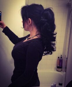 Onedor 15" Synthetic Fiber Curly Ponytail Hair Extension hairpiece with Clip-in Jaw Clips, Dual-Use Hair Extensions (1#-Black) 1#-Black 16 617YQJAP UL