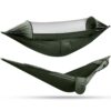 G4Free Large Camping Hammock with Mosquito Net 2 Person Pop-up Parachute Lightweight Hanging Hammocks Tree Straps Swing Hammock Bed for Outdoor Backpacking Backyard Hiking Army Green 39 617YUaDvrdL
