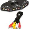 Fosmon A1602 RCA Splitter with 3-Way Audio, Video RCA Switch Box + RCA Cable for Connecting 3 RCA Output Devices to Your TV 5 617ZCEO1P0L
