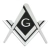 Square & Compass ABS Plastic Masonic Auto Emblem - [Chrome][3'' Tall]