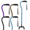 Vive Quad Cane - Walking Stick for Men and Women - Lightweight Adjustable Staff - Comfortable Right and Left Hand Grip for Stability Support - Four Prong Sturdy Aluminum Travel Aid - 4 Tip Blue 31 617ZkLuyiHL