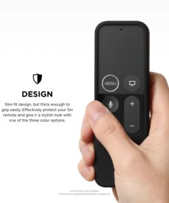 elago R2 Slim Case Compatible with Apple TV Siri Remote 1st Generation (Black) - Slim Design, Scratch-Free Silicone, Shock Absorption, Full Access Black 32 617c8GXCGIL