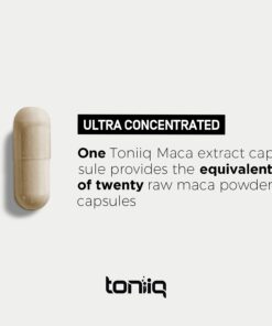 Toniiq 10,000mg 20x Concentrated Extract - Single Origin Wildcrafted Maca Root Capsules - Ultra High Strength - Highly Purified Peruvian Maca Root Powder - Black, Red and Yellow Maca Complex 25 617eMTg7oNS