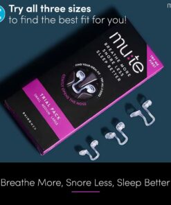 Alternative view of Rhinomed Mute Nasal Dilator for Snore Reduction - Anti-Snoring Aid Solution - Improve Airflow - Comfortable Nose Vents, Breathing Aids for Better Sleep - (Trial Pack), Assorted Size, Transparent