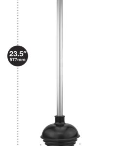 NEIKO 60166A Toilet Plunger with Patented All-Angle Design, Heavy-Duty Toilet Bowl Plunger with Aluminum Handle, Bathroom Necessity , Black, 1-Pack 1 Piece 32 617gUwj1E9L