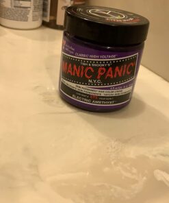MANIC PANIC Electric Amethyst Purple Hair Dye - Classic High Voltage - Semi Permanent Bright Purple Hair Color With Violet And Blue Undertones - Vegan, PPD & Ammonia Free (4oz) 4 Fl Oz (Pack of 1) 43 617h7aOxGNL 1