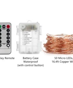 YIHONG 4 Set Fairy Lights Battery Operated - 16.4ft Led Christmas String Lights 8 Modes 50 LED Starry Lights - Copper Wire Firefly Lights for Wedding Birthday Party Christmas Decoration- Warm White 25 617iO5EsGCL 1