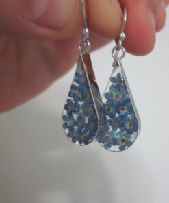 Amazon Collection Sterling Silver Pressed Flower Teardrop Earrings Blue 21 617lTR8Y8HL