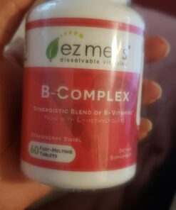 EZ Melts Dissolvable Vitamin B-Complex Tablet with Methyl B12 & Methyl Folate, Sugar-Free, 2-Month Supply 19 617mIw0GCHL