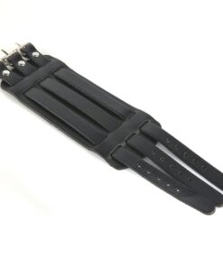 HZMAN Mens Genuine Leather Wide Triple Strap Cuff Wrap Gauntlet Wristband Buckle Fastening Arm Armor Cuff Black 13 617oM4cMcXL
