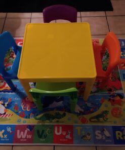 Humble Crew Kids Plastic 4 Set, Yellow Table/Vibrant Chairs 37 617oPyS2i L