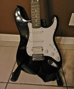 On-Stage GS7462B Professional A-Frame Guitar Stand (Holds Electric, Acoustic, and Bass Guitars, Small Amps, and Mixers, Stepped Yoke, Nonslip Padding, Rubber Feet, Folding, Portable, Storage, Display) Black 22 617ohxrpz0L