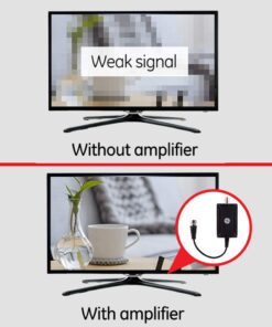 Alternative view of GE Indoor TV Antenna Amplifier, Antenna Signal Booster, HD TV Digital VHF UHF, Low Noise, AC Power Adapter, Black, 42178