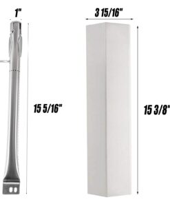 Alternative view of Wondjiont Grill Burners, Heat Shield/Plate Tent/Burner Cover/Flame Tamer & Crossover Tube, Replacement Parts Kit for Brinkmann 810-3661-F