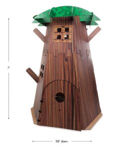 Alternative view of HearthSong Constructagons Big Tree Fort Indoor Fort-Building Kit with 4 Working Windows and Door, Approx. 7 Feet Tall x 5 Feet Diam., with Sturdy Cardboard Pieces and Hook and Loop Tape