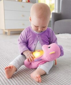 Fisher-Price Musical Baby Toy, Soothe & Glow Seahorse, Plush Sound Machine With Lights & Volume Control For Newborns, Pink Pink Easy-to-Open Packaging 19 617s468bw2L