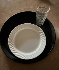 New Star Foodservice 25217 Restaurant Grade Non-Slip Tray, Plastic, Rubber Lined, Round (16-Inch, Black) Classic 16-Inch 18 617soHchMTL