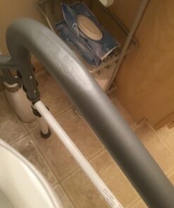 Vaunn Deluxe Folding Safety Toilet Rail, Adjustable and Foldable Toilet Safety Frame, Bathroom Handrail Assist Grab Bar Handle, Gray 34 617t1rTtCL
