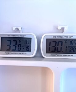 Waterproof Refrigerator Fridge Thermometer, Digital Freezer Room Thermometer, Max/Min Record Function Large LCD Screen and Magnetic Back for Kitchen, Home, Restaurants (2 Pack) 2 21 617thisqYuL