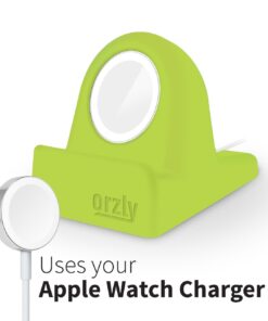 Orzly Compact Stand for Apple Watch - Nightstand Mode Compatible - Green Support Stand with Integrated Cable Management Slot (38mm & 42mm Compatible) 10 617u8rI07ZL