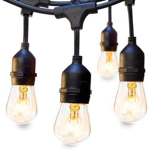 Feit Electric 48ft / 14.6m Outdoor String Lights(48 Feet) 15 Watt Lights